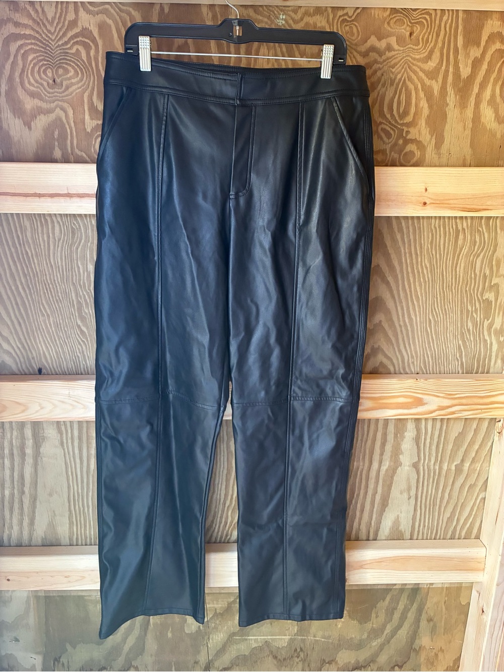ASOS Black Faux Leather Straight-Leg Women's Pants
